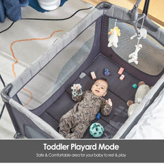QUTANIX changing table diaper storage enables easy, back-friendly diaper changes.
