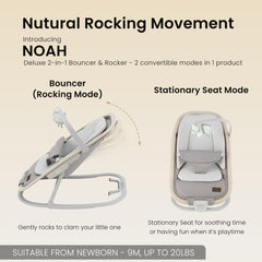 QUTANIX Noah rocker seat side view highlighting smooth motion for calm moments.