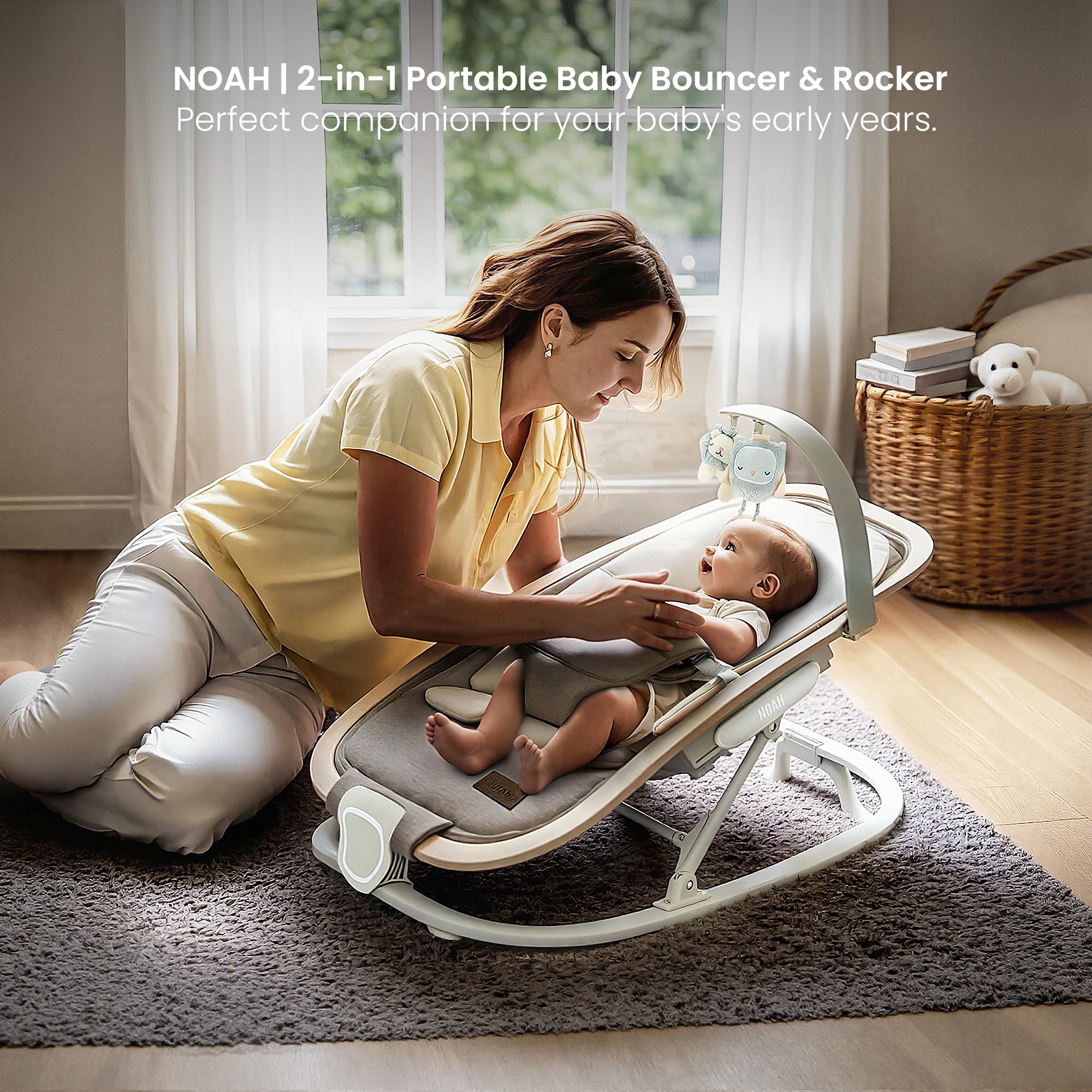 QUTANIX Noah safety harness closeup with secure buckle for secure placement.