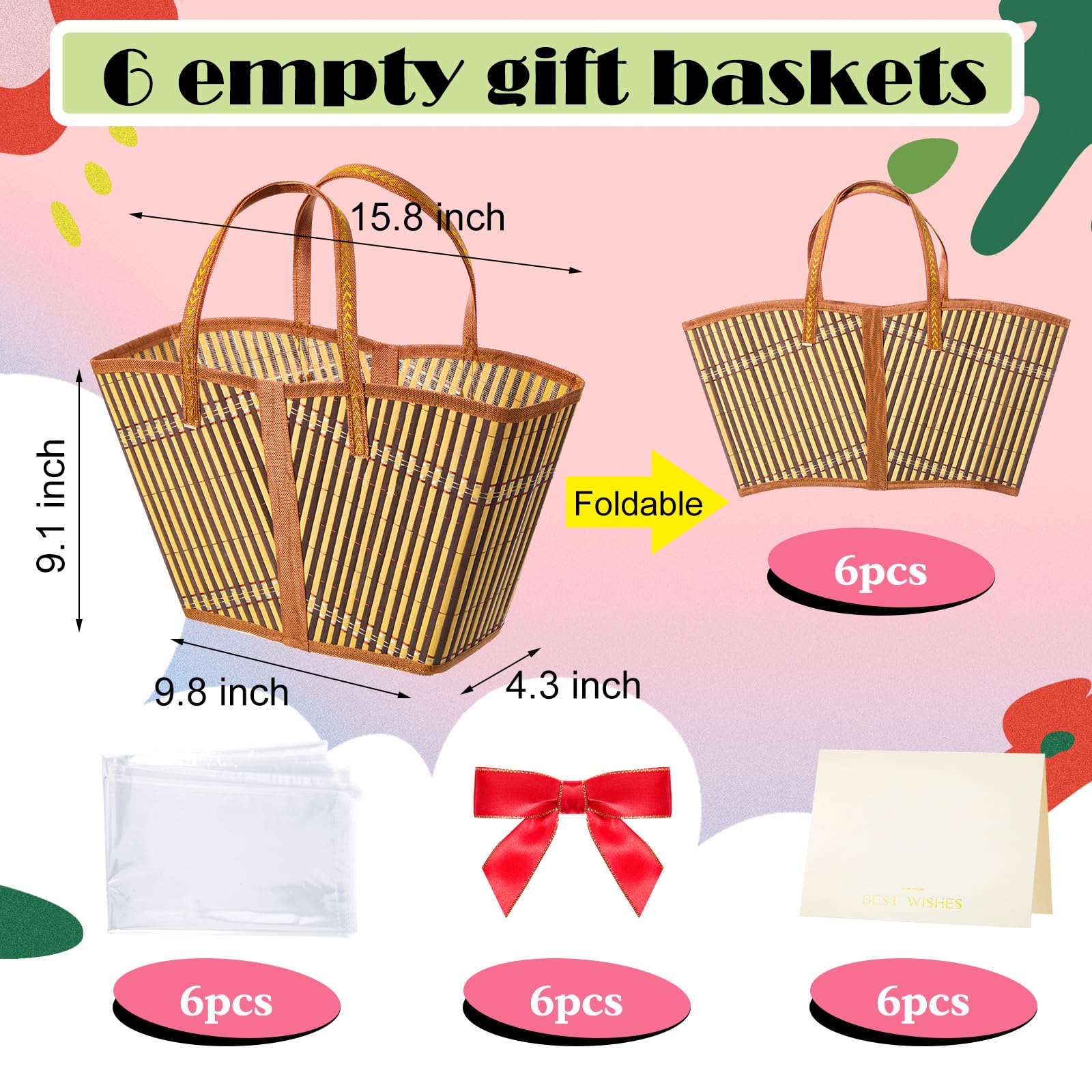 Quzzil empty gift basket with a green bag offers versatile wrapping.