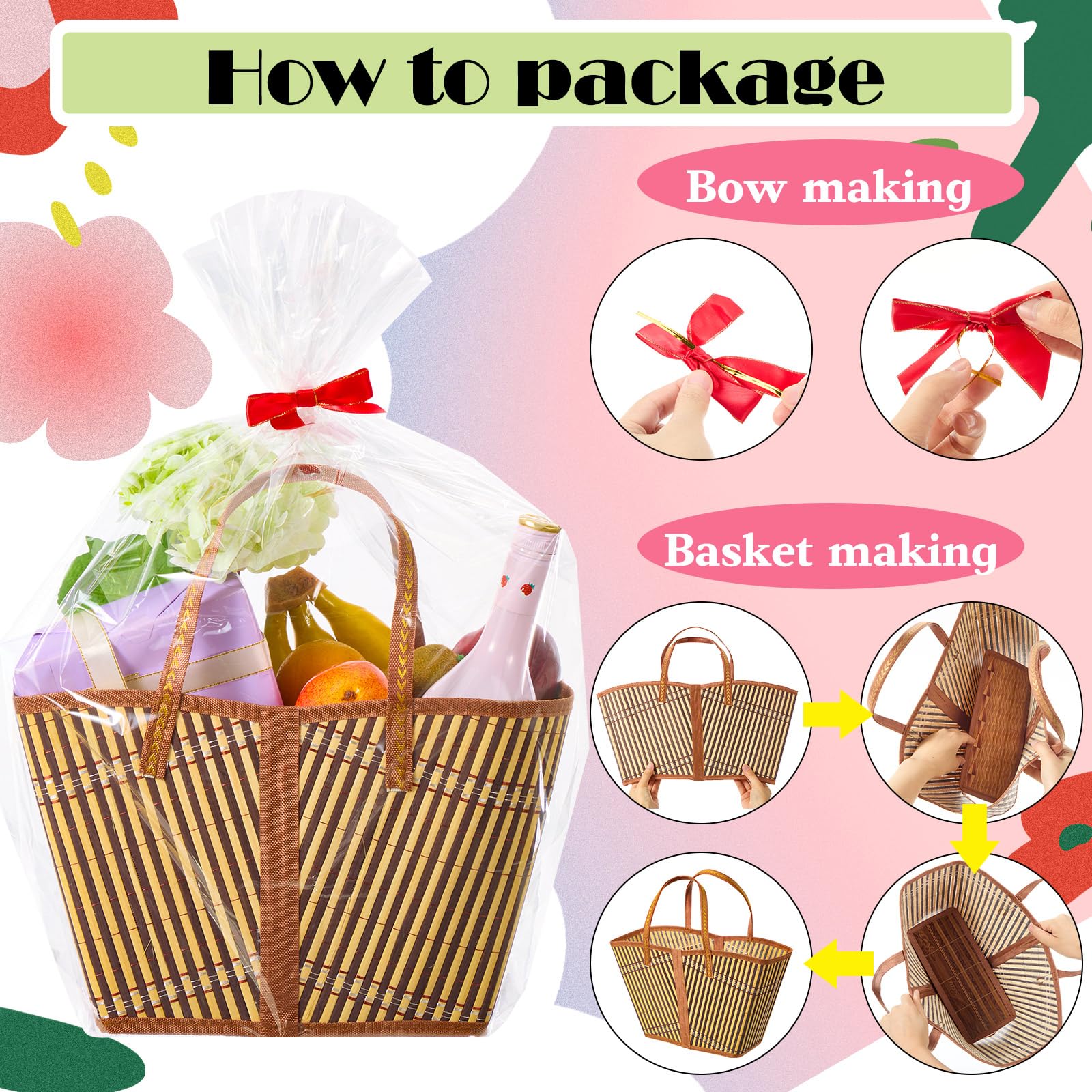 Quzzil green bamboo gift basket woven shows durable craftsmanship and style.