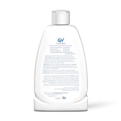 QV Gentle Wash unscented bottle for daily use in a shower