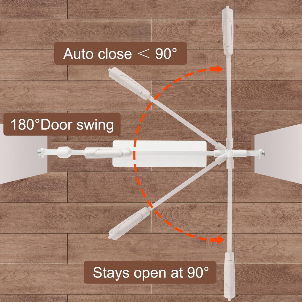 QwickNesty white gate fitting indoor doorways with pet-friendly design.