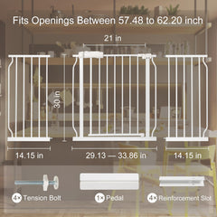QwickNesty swing door gate allows easy one-handed passage for caregivers.