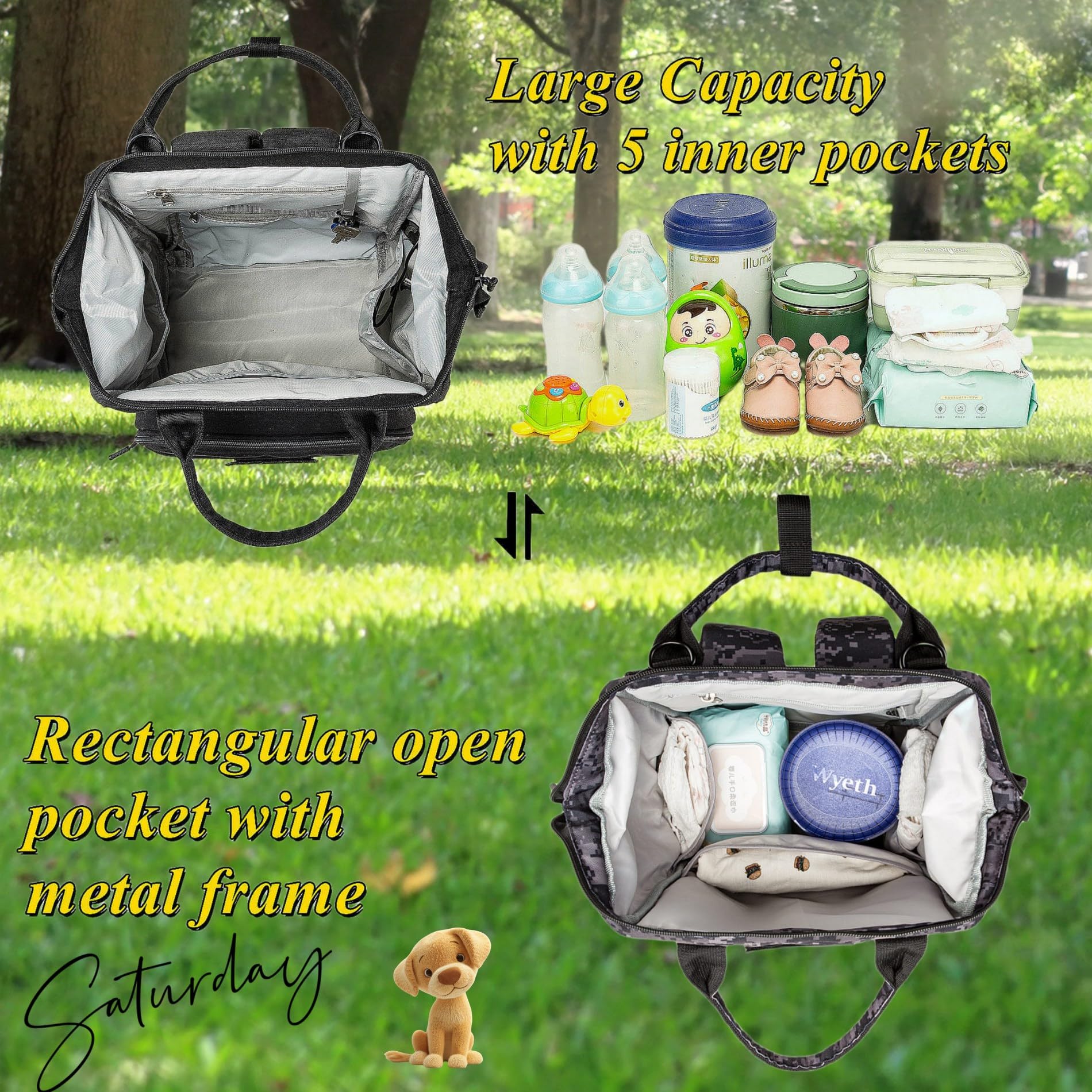 QWREOIA camo diaper bag patches for personalization and style