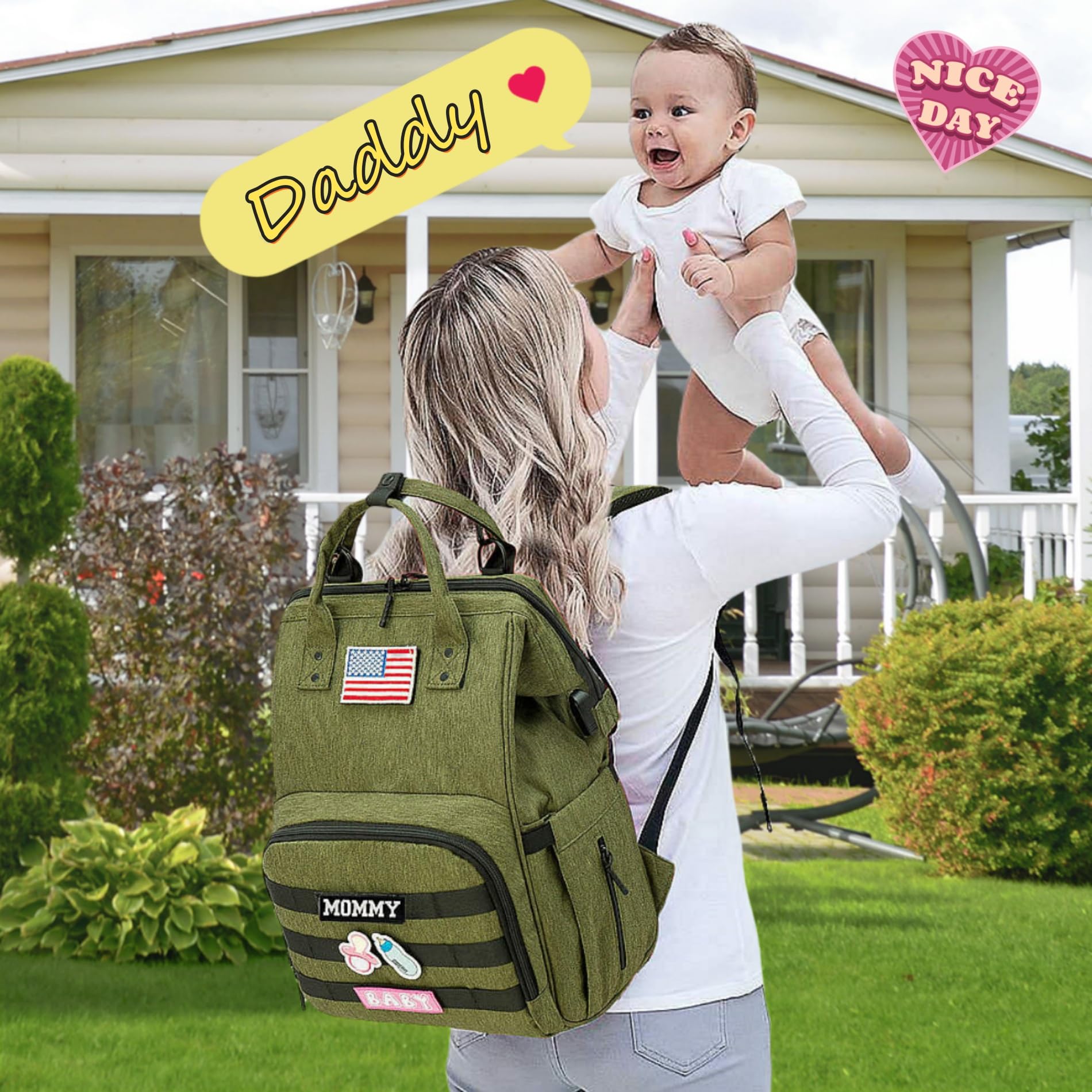QWREOIA diaper bag backpack anti theft pocket keeps valuables safe.