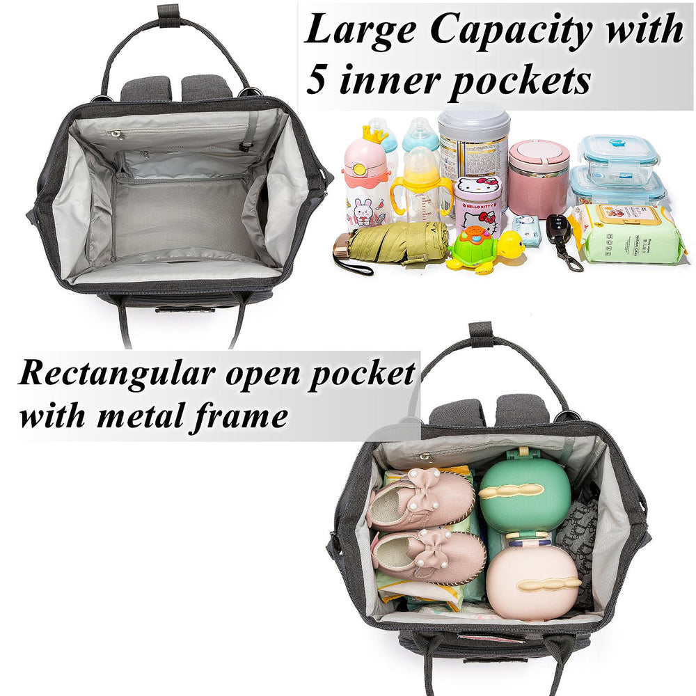 QWREOIA diaper bag converts from backpack to tote for versatile use.