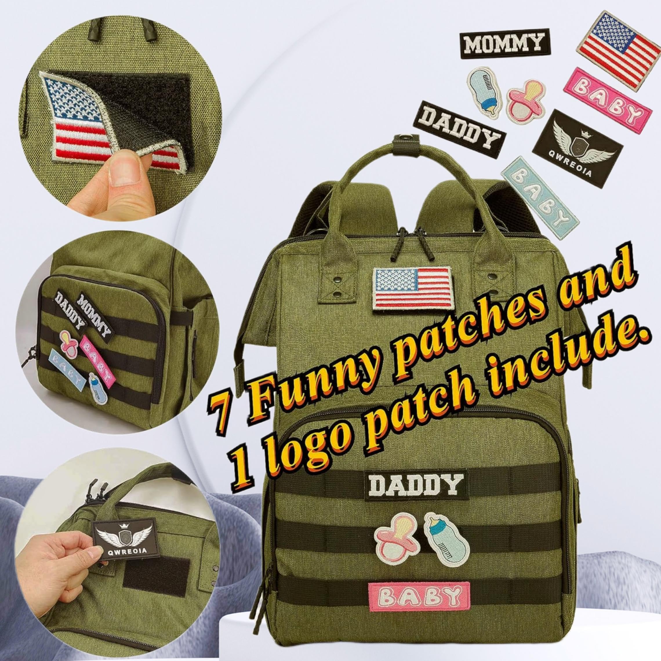 QWREOIA diaper bag backpack insulated pocket keeps bottles at right temperature.