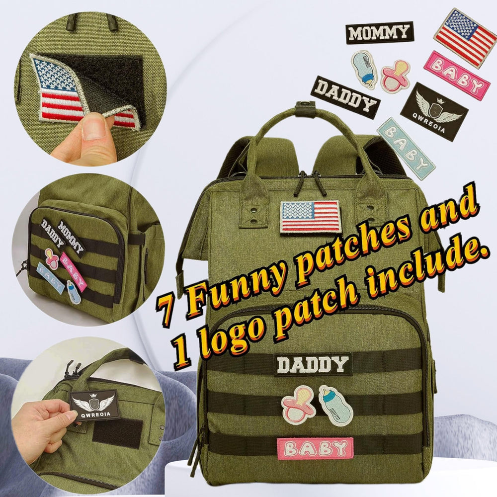 QWREOIA diaper bag backpack insulated pocket keeps bottles at right temperature.