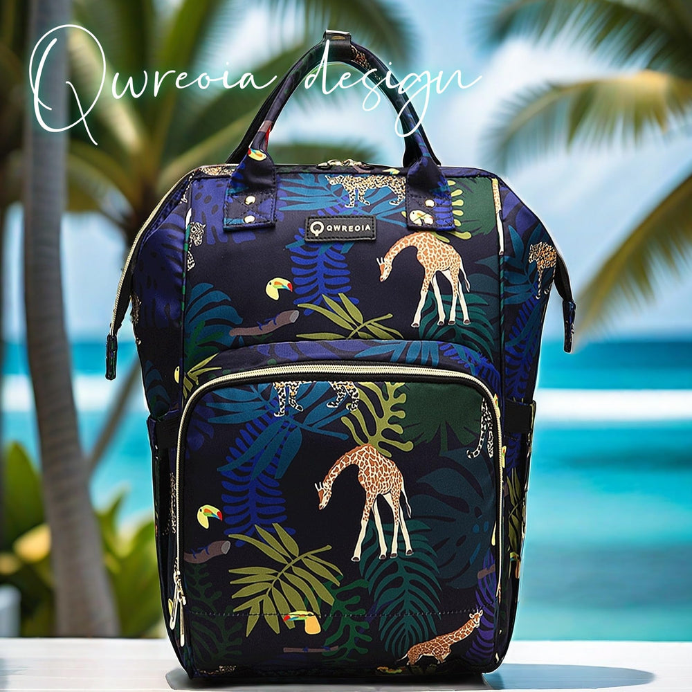 QWREOIA diaper bag with high-quality nylon withstands daily use.
