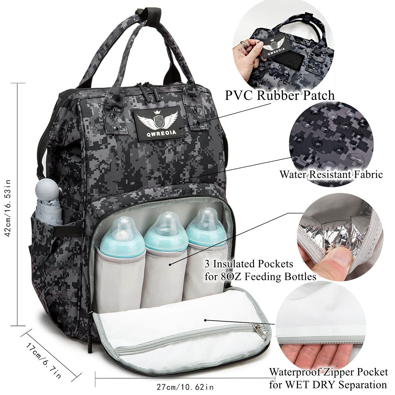 QWREOIA insulated pocket keeps bottles warm or cool