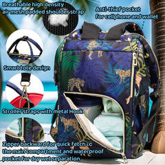 QWREOIA diaper bag insulated pocket keeps bottles warm or cool.