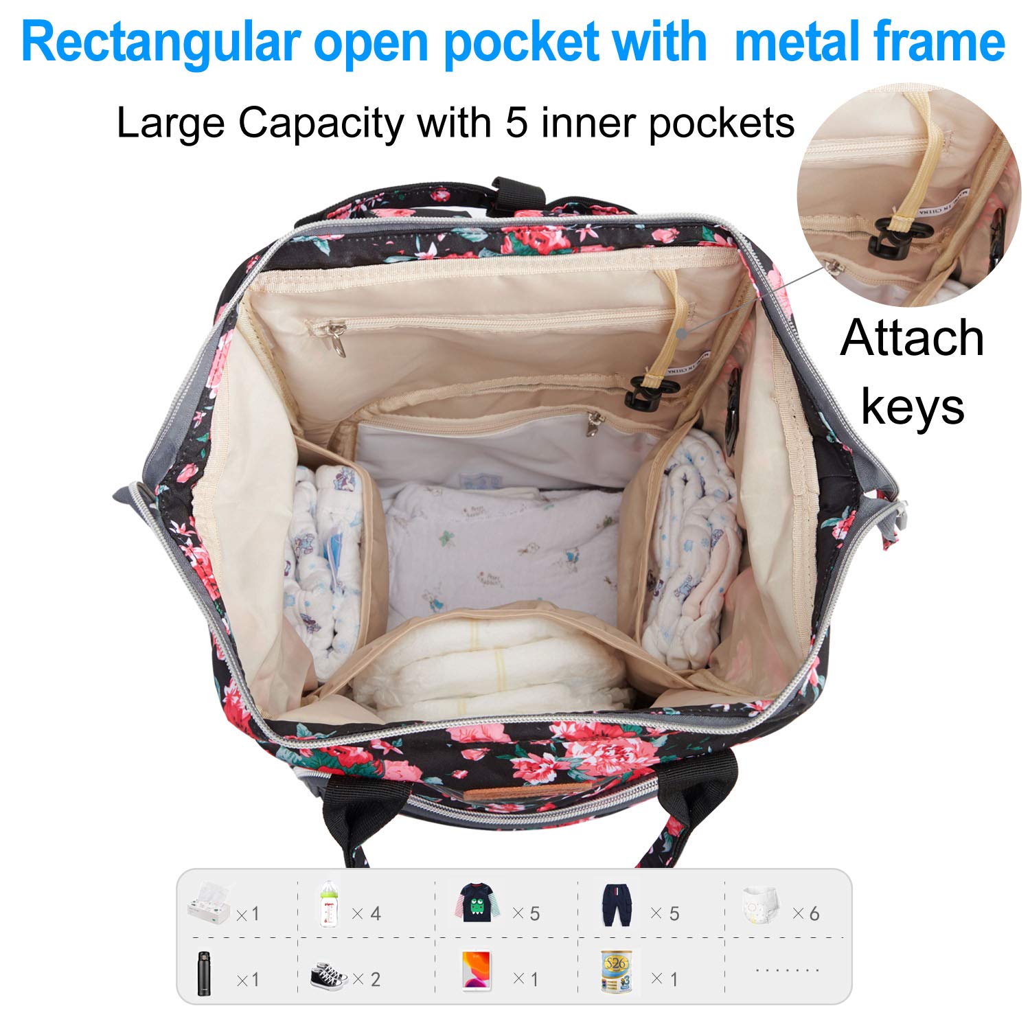 QWREOIA key holder accessory included with the bag