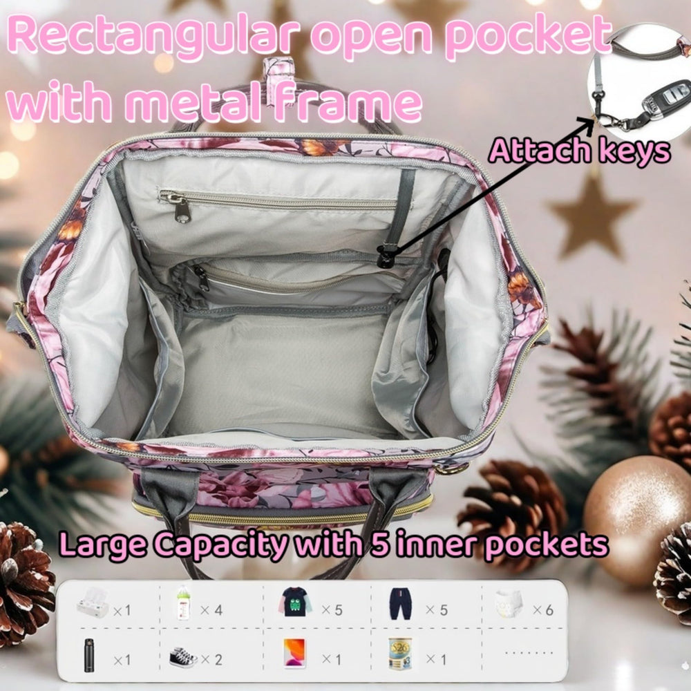 QWREOIA back pocket of diaper bag for valuables safety