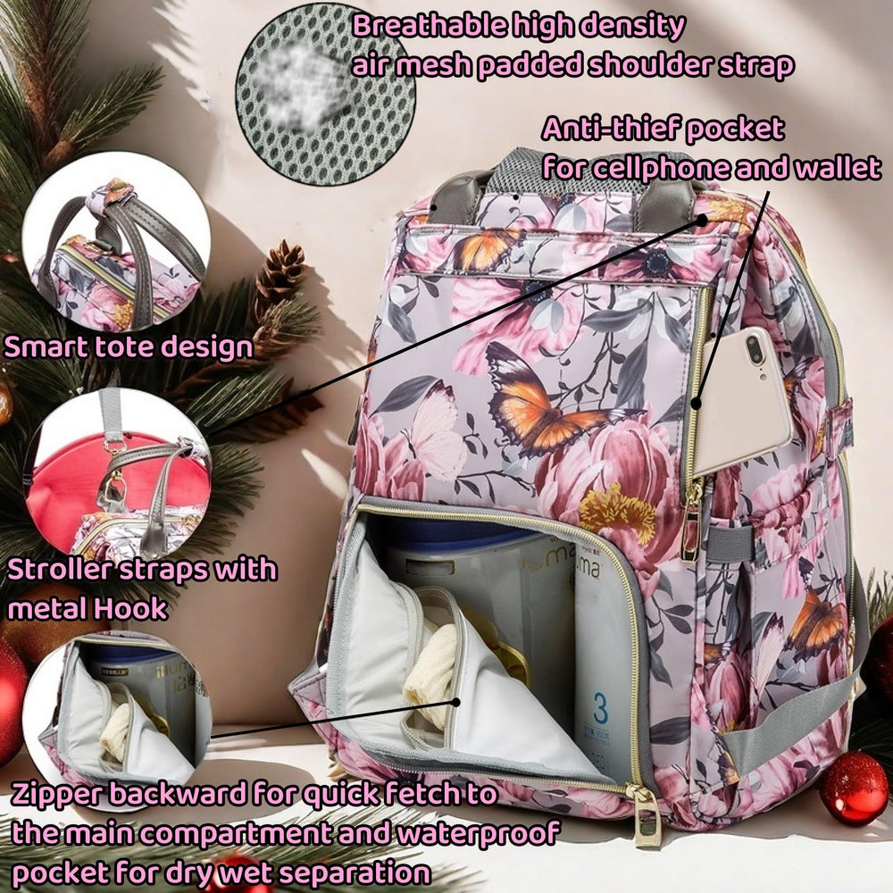 QWREOIA diaper bag stroller straps for hands-free carry