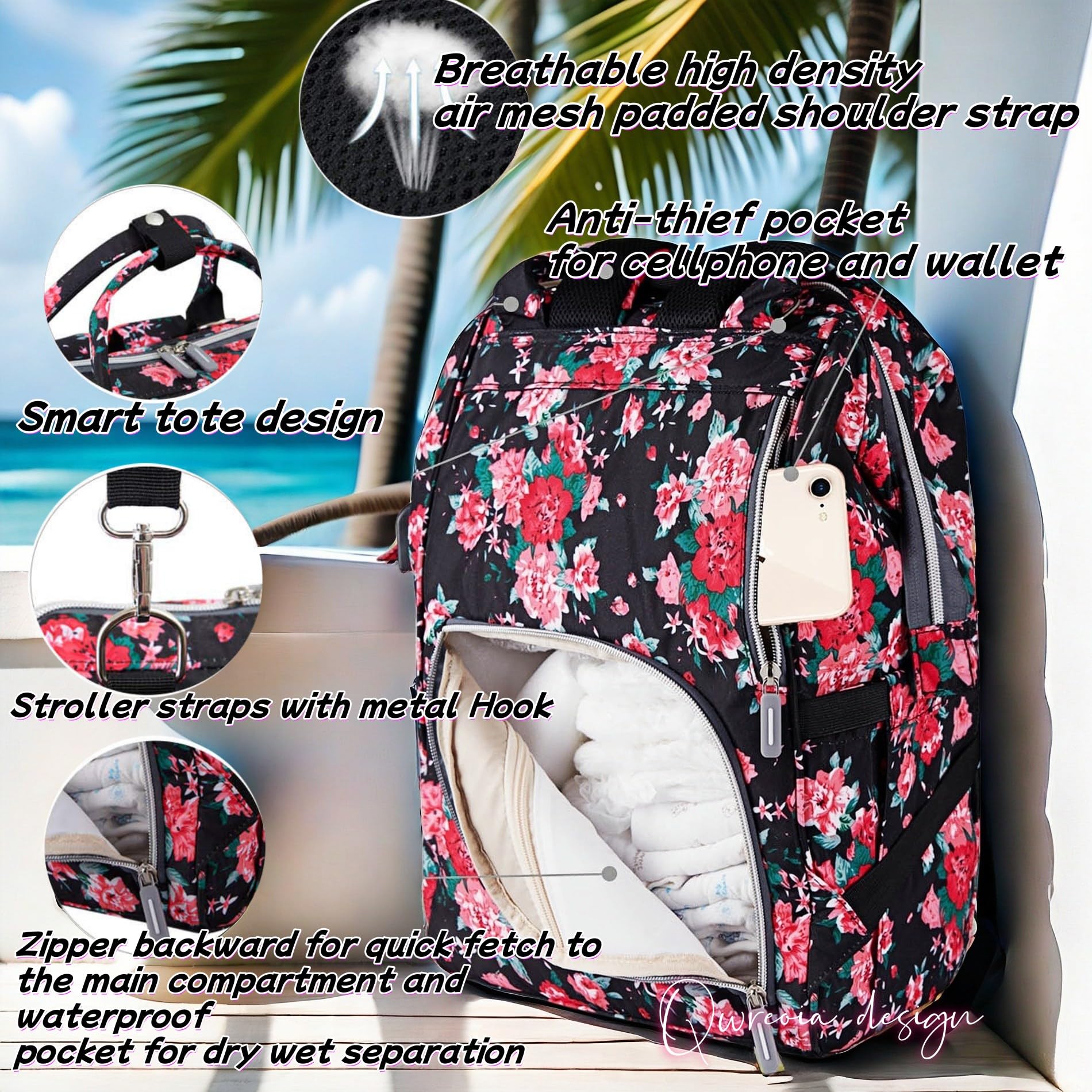 QWREOIA waterproof fabric for easy cleaning and durability