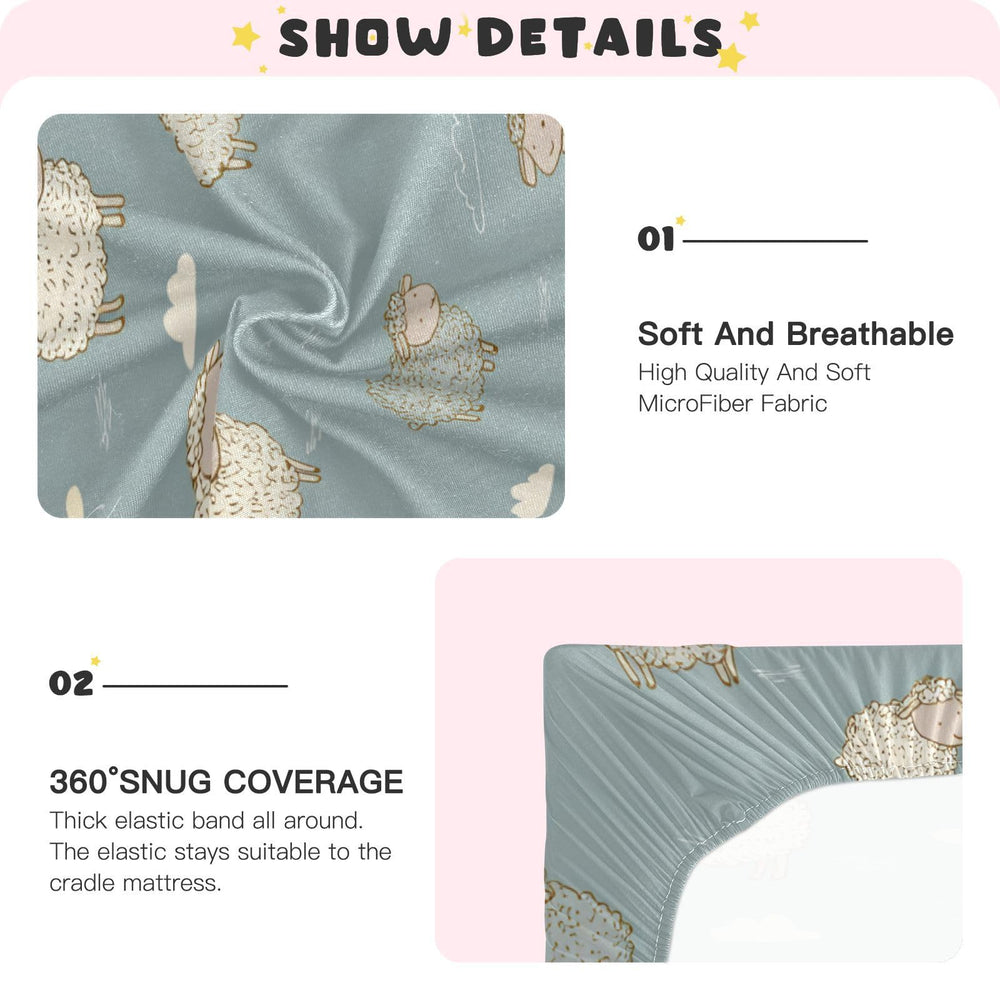 QwThum Elegant nursery colors crib sheet to match any room.