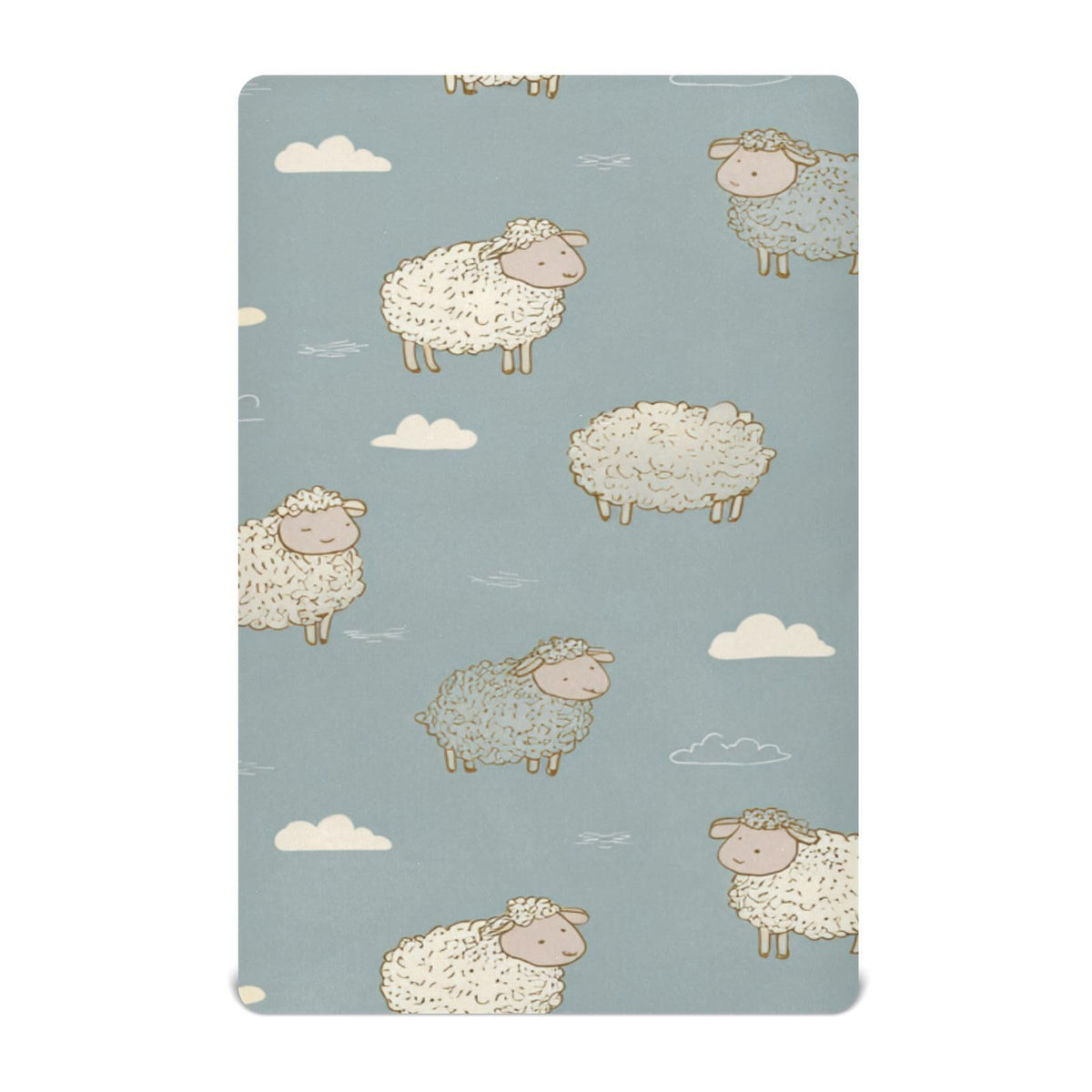 QwThum Green Sheep and Clouds crib sheet fits standard mattresses snugly for comfort.