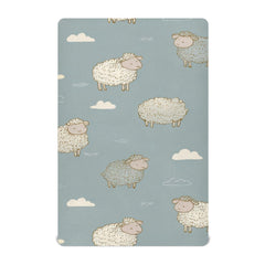 QwThum Green Sheep and Clouds crib sheet fits standard mattresses snugly for comfort.