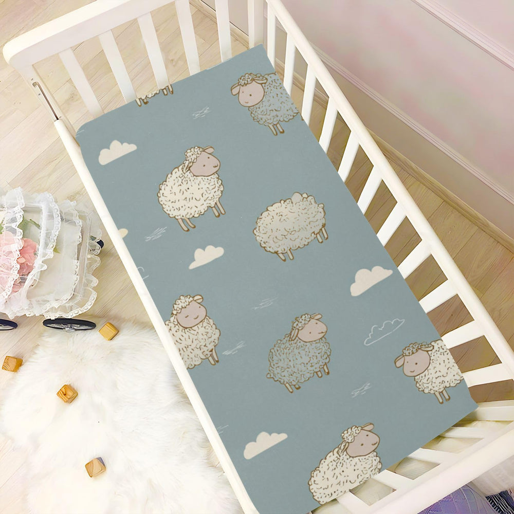QwThum Machine-washable microfiber crib sheet aftercare demonstration.