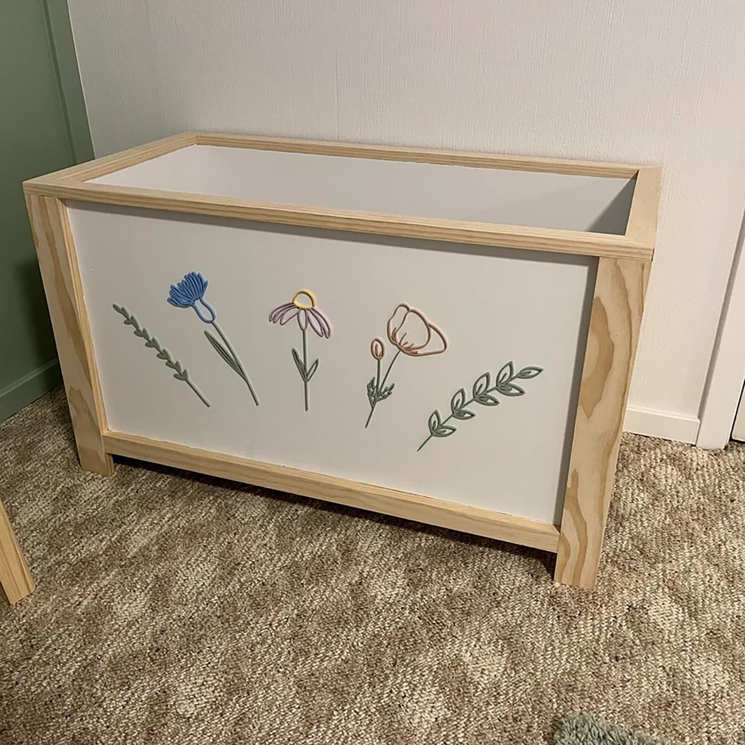 QWTOWFM wooden wildflowers wall decal for kitchen adds organic warmth to daily meals.