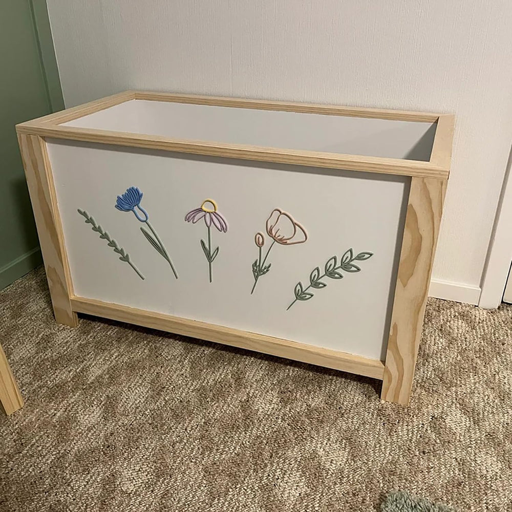 QWTOWFM wooden wildflowers wall decal for kitchen adds organic warmth to daily meals.