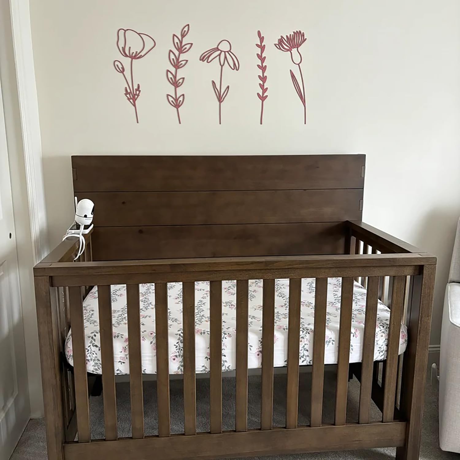 QWTOWFM wooden wildflowers wall decal outdoor-ready decor for patios and decks.