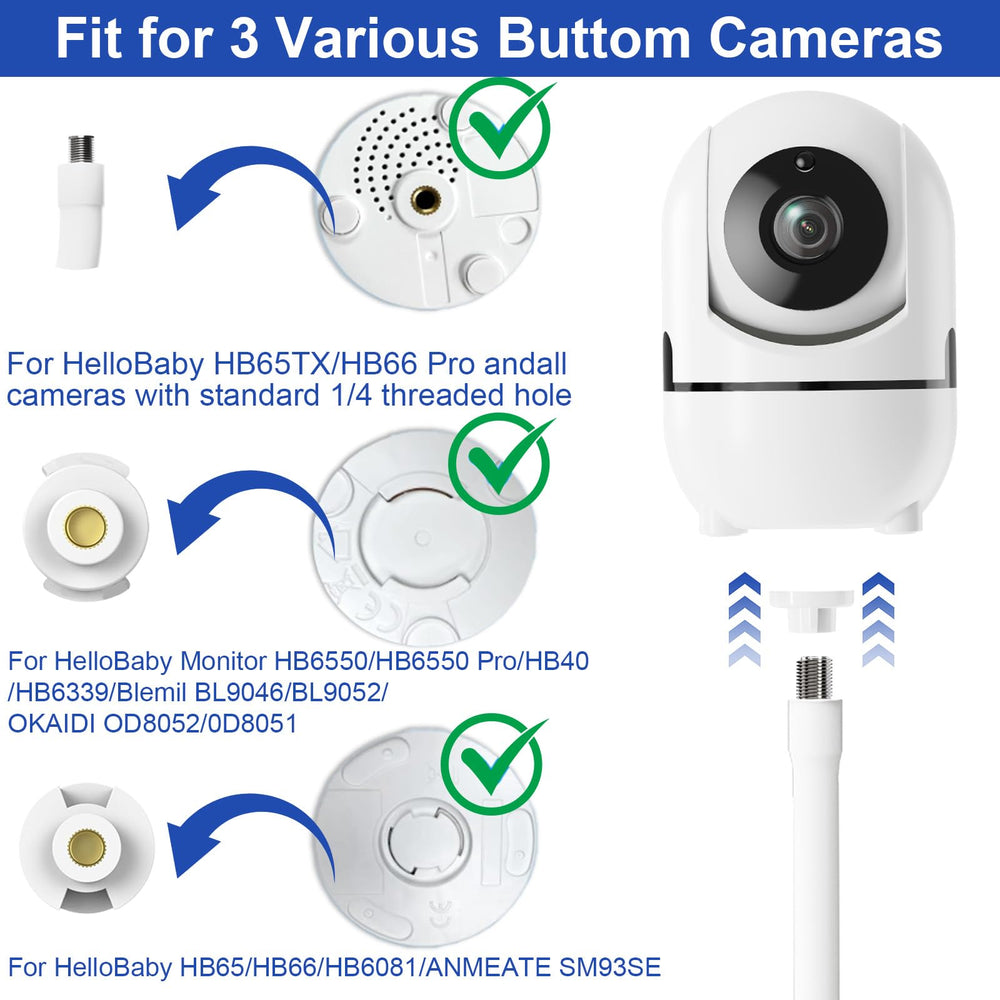 Qwwia gooseneck arm provides adjustable viewing angles for your baby camera
