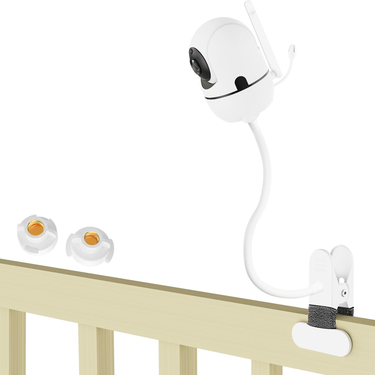 Qwwia flexible baby monitor mount clip clamps securely to crib for easy positioning