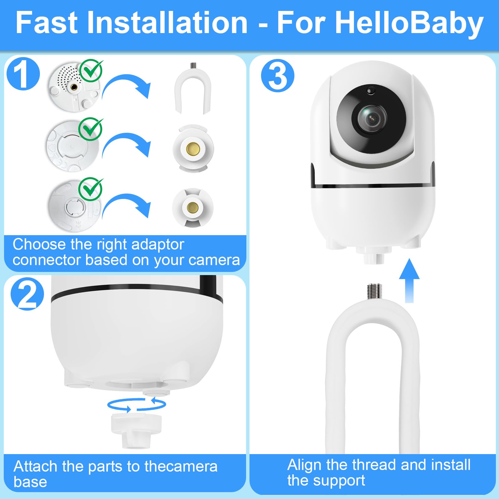 Qwwia HB6240 monitor bracket secures the camera to a flat surface.