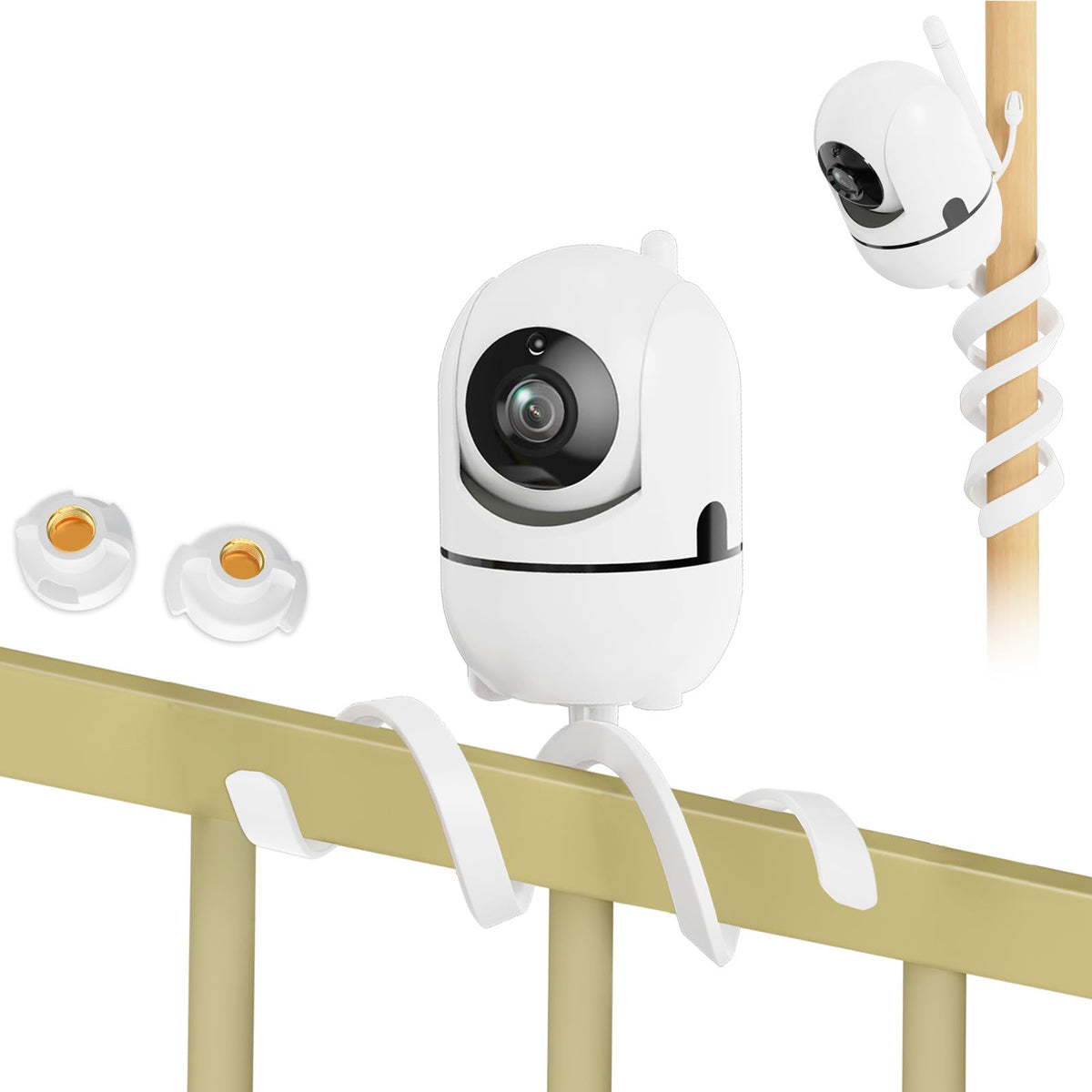 Qwwia HelloBaby mount with a 20-inch gooseneck offers secure crib-side viewing.