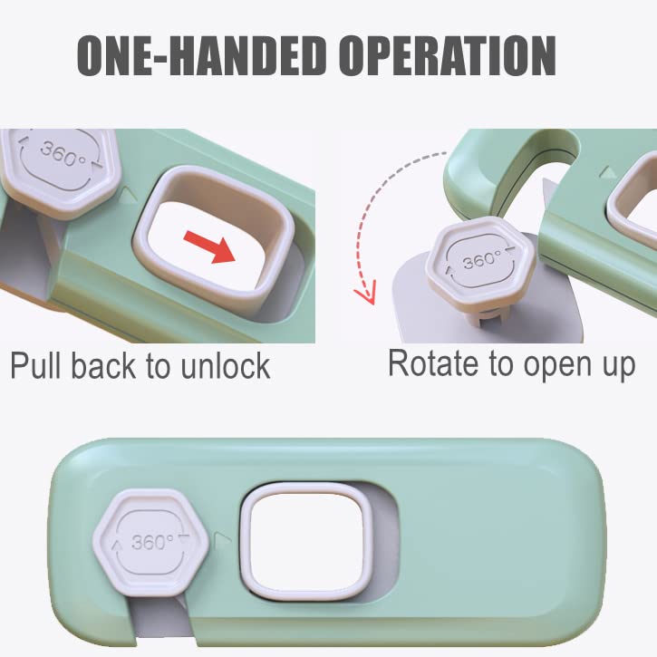 QYESWHSR fridge lock being installed on a kitchen door for simple setup.