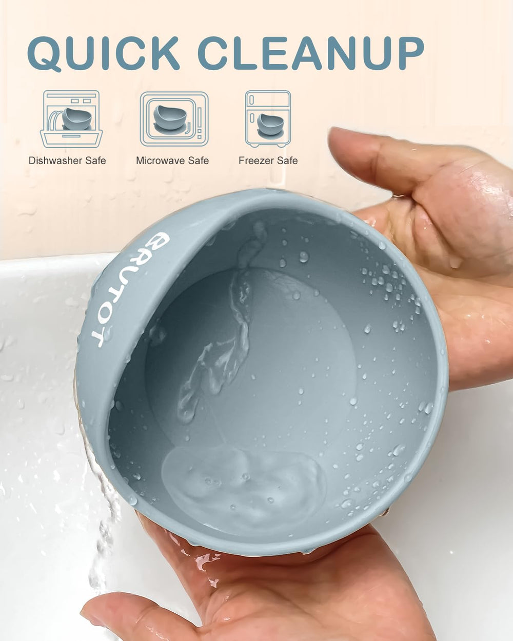 Qyeejong silicone bowl safe for microwave and dishwasher