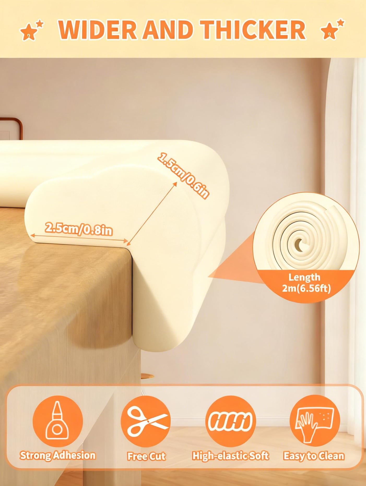 QYV 6-corner baby proofing set prevents sharp edges on furniture.