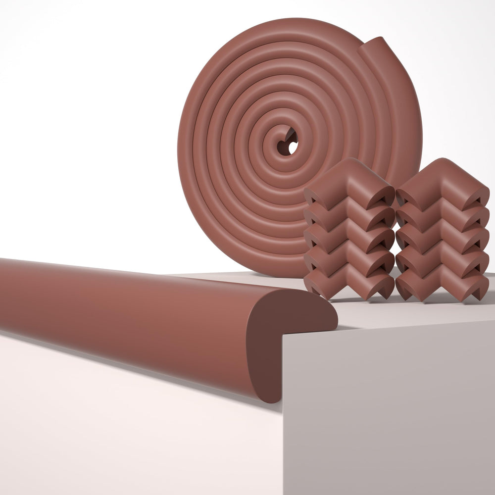QYV baby edge protector on a long corner strip protects furniture for safer crawling.