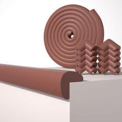 QYV baby edge protector on a long corner strip protects furniture for safer crawling.