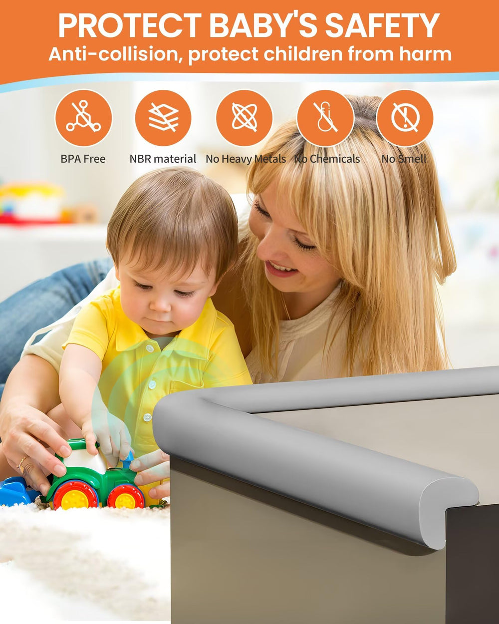 QYV pre-taped edge cover installs easily with already attached adhesive