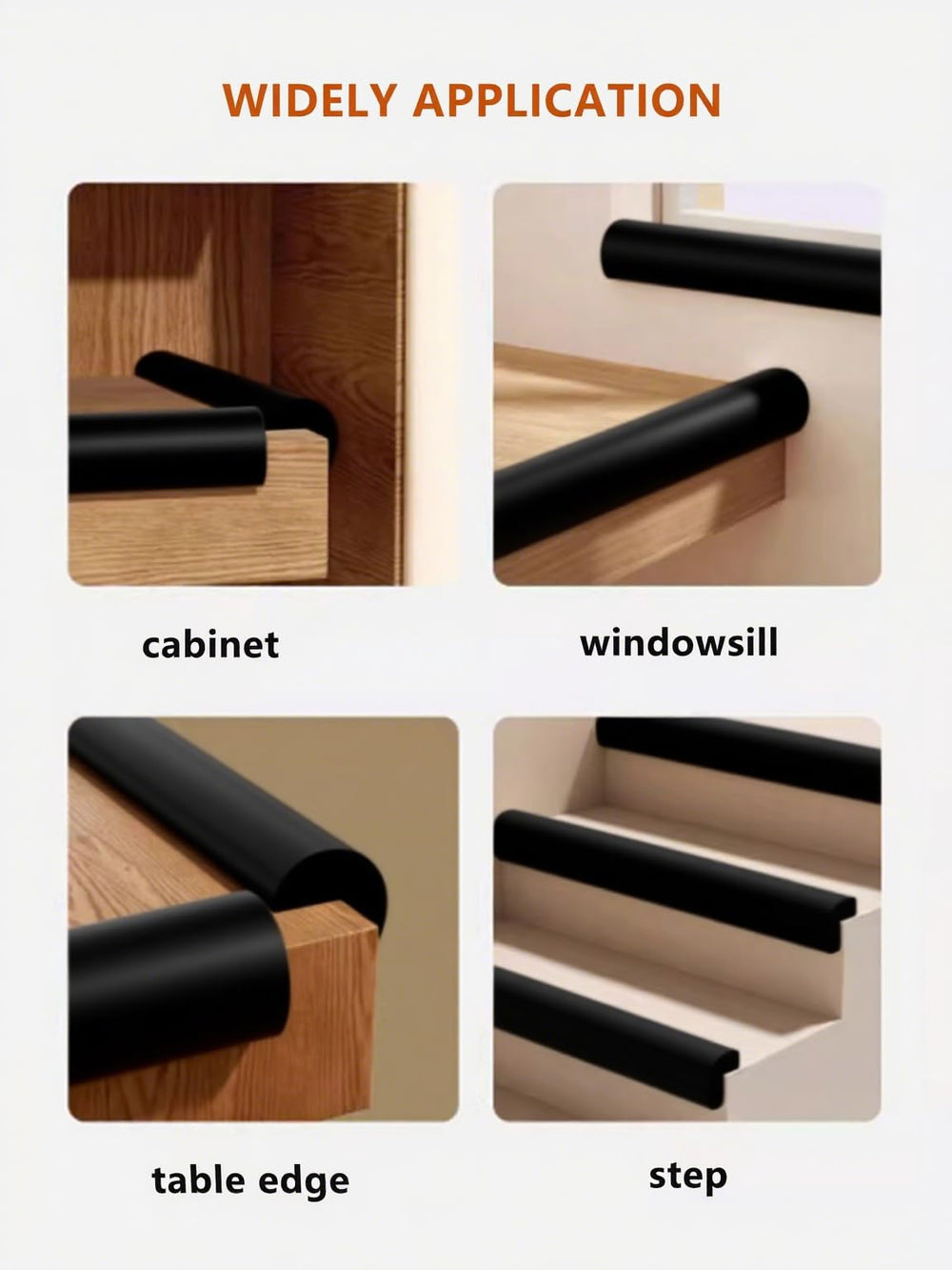 QYV black furniture edge protector blends with modern decor.