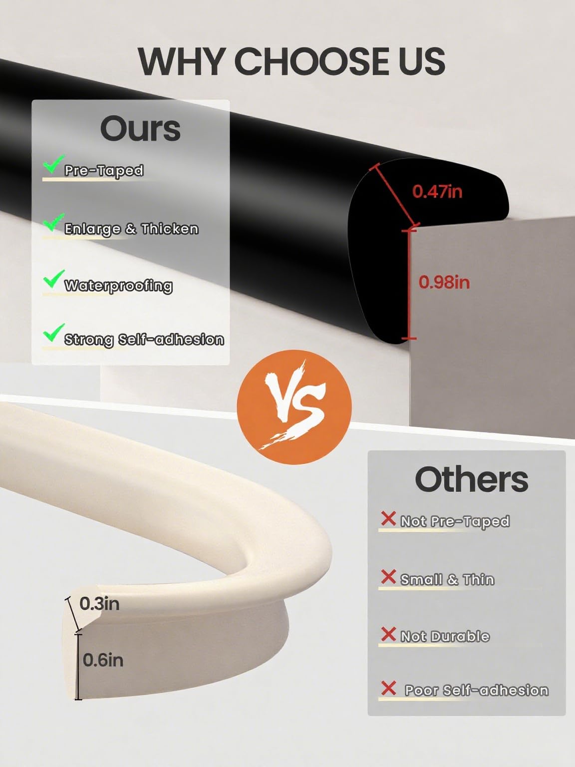QYV thick rounded edge protector offers cushioned touch for curious toddlers.