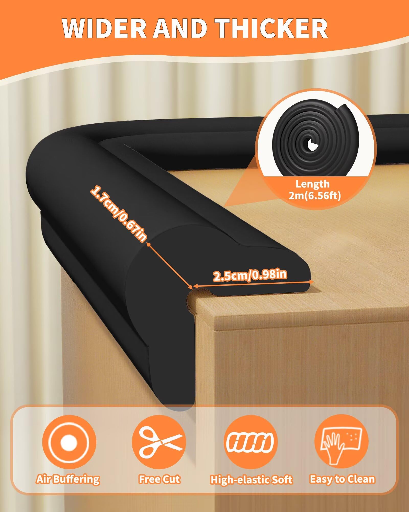 QYV edge bumper adhesive back application on a desk corner