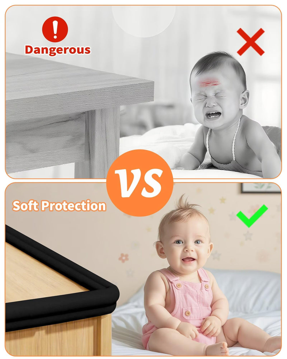 QYV black NBR foam edge protector on dark furniture