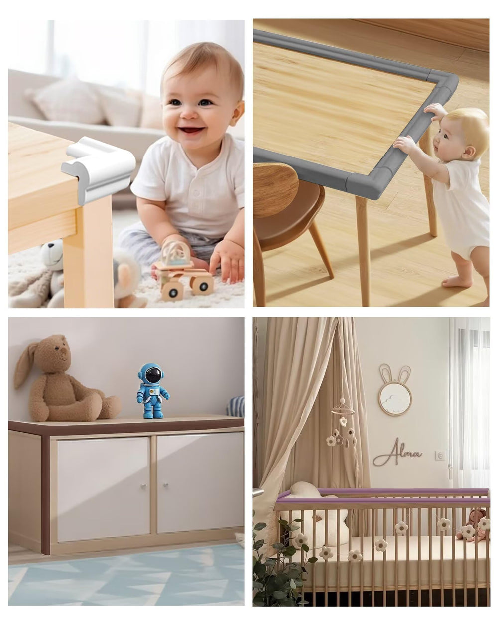 QYV glass table corner coverage with edge bumper