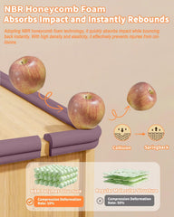 Thick padding cushions edges to reduce impact.