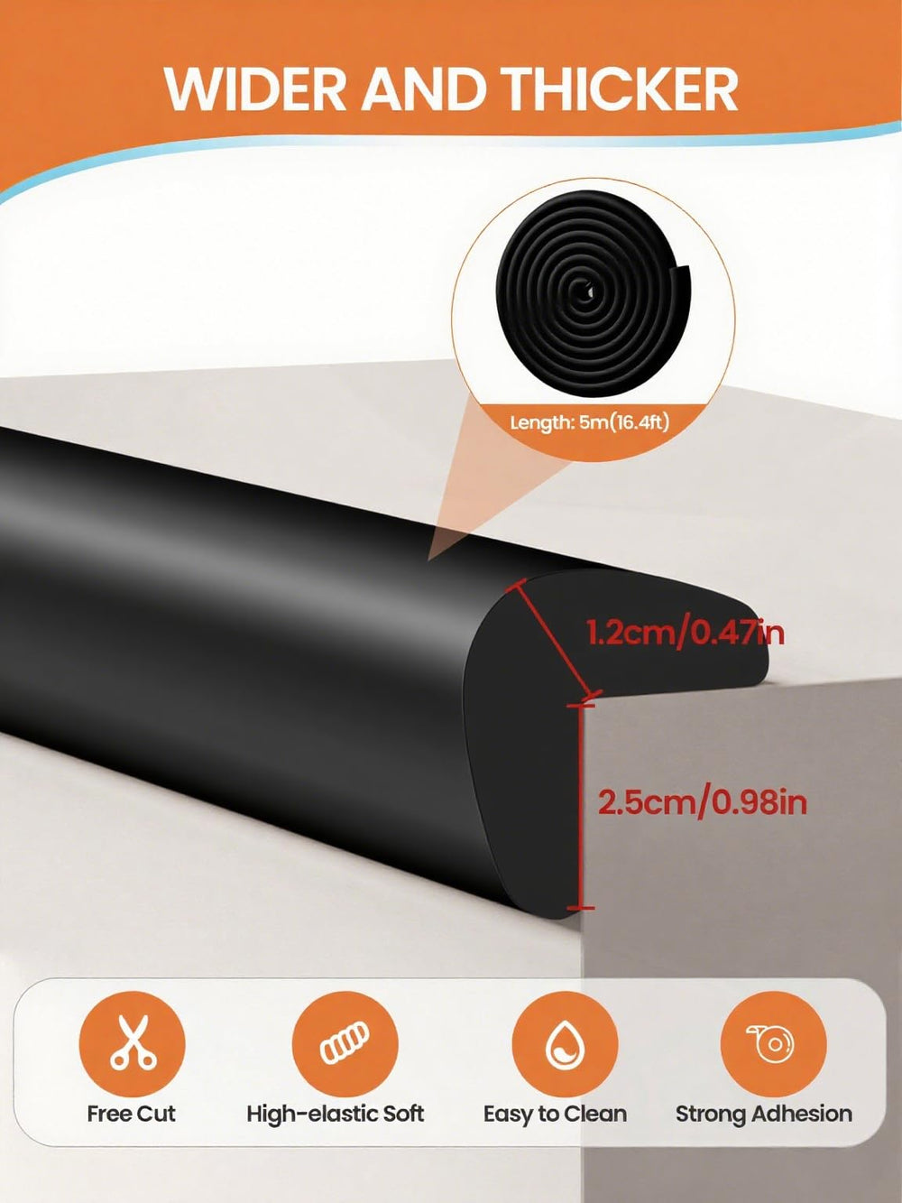 QYV L-shape furniture corner protector fits desks and tables, reducing bumps.