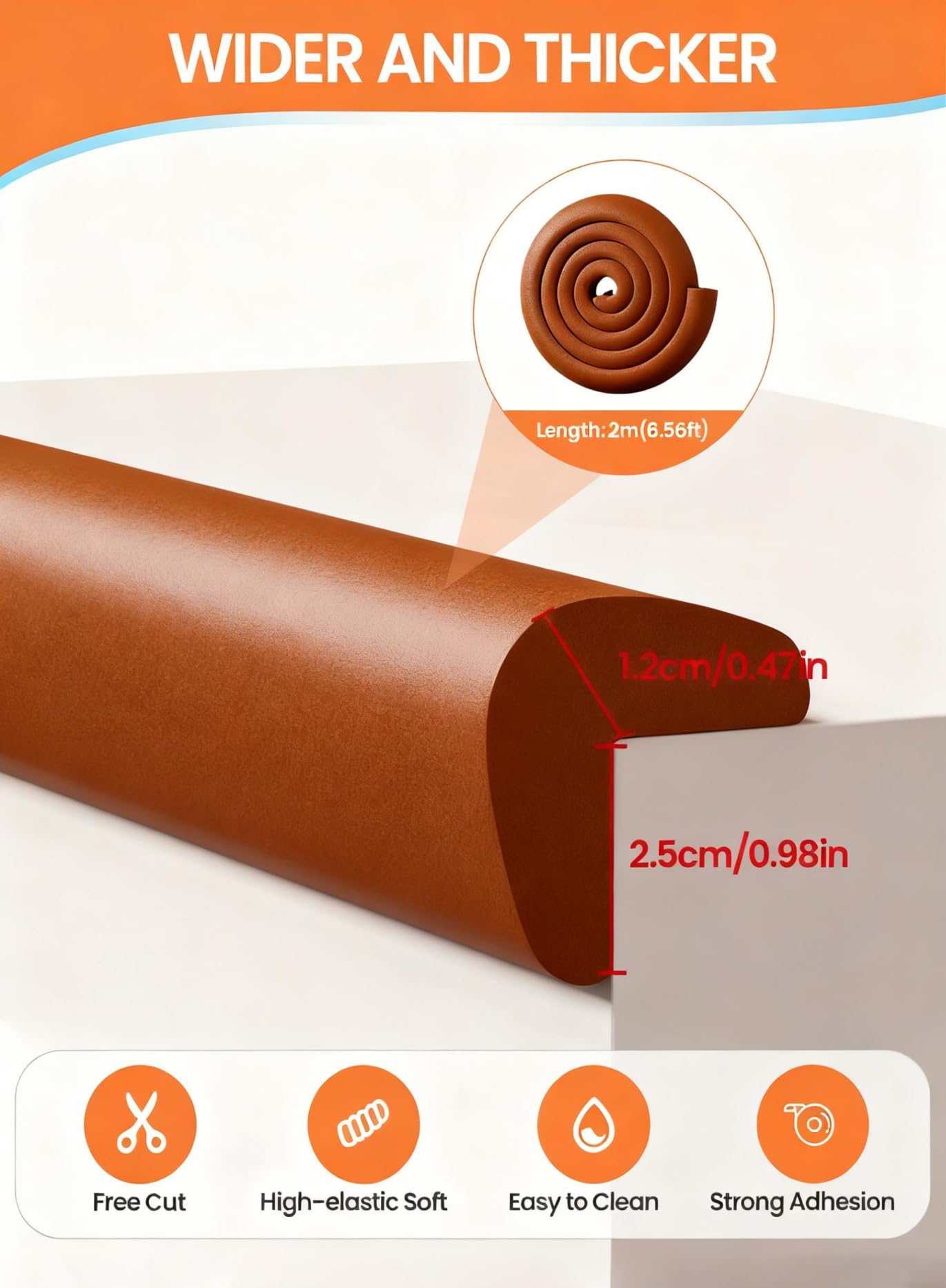 QYV pre-taped adhesive edge strip for quick, clean installation.
