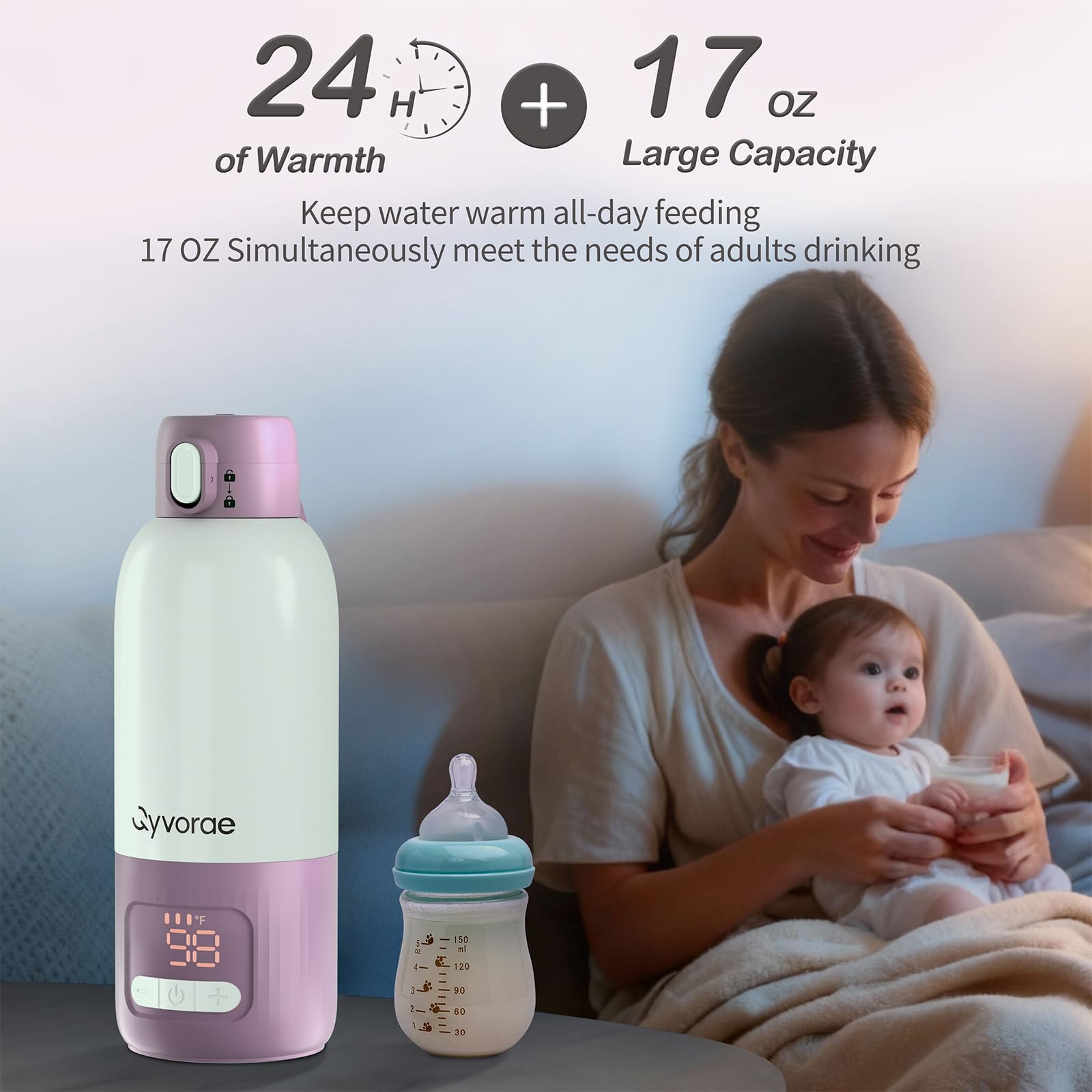 Qyvorae bottle warmer eight temperature settings for milk