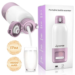 Qyvorae portable bottle warmer front view, travel-ready for on-the-go feeds.