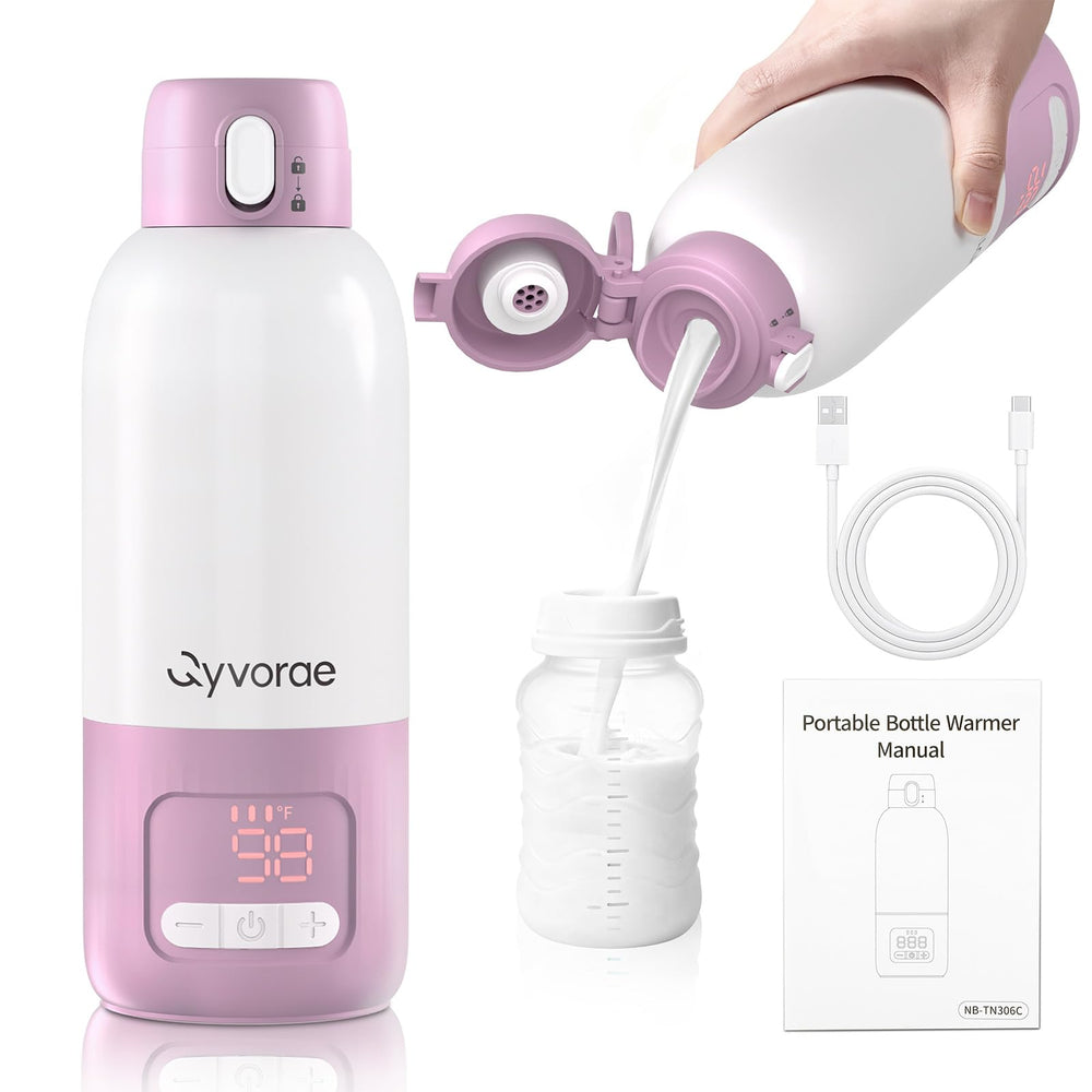 Qyvorae bottle warmer with 17oz capacity ideal for travel on the go
