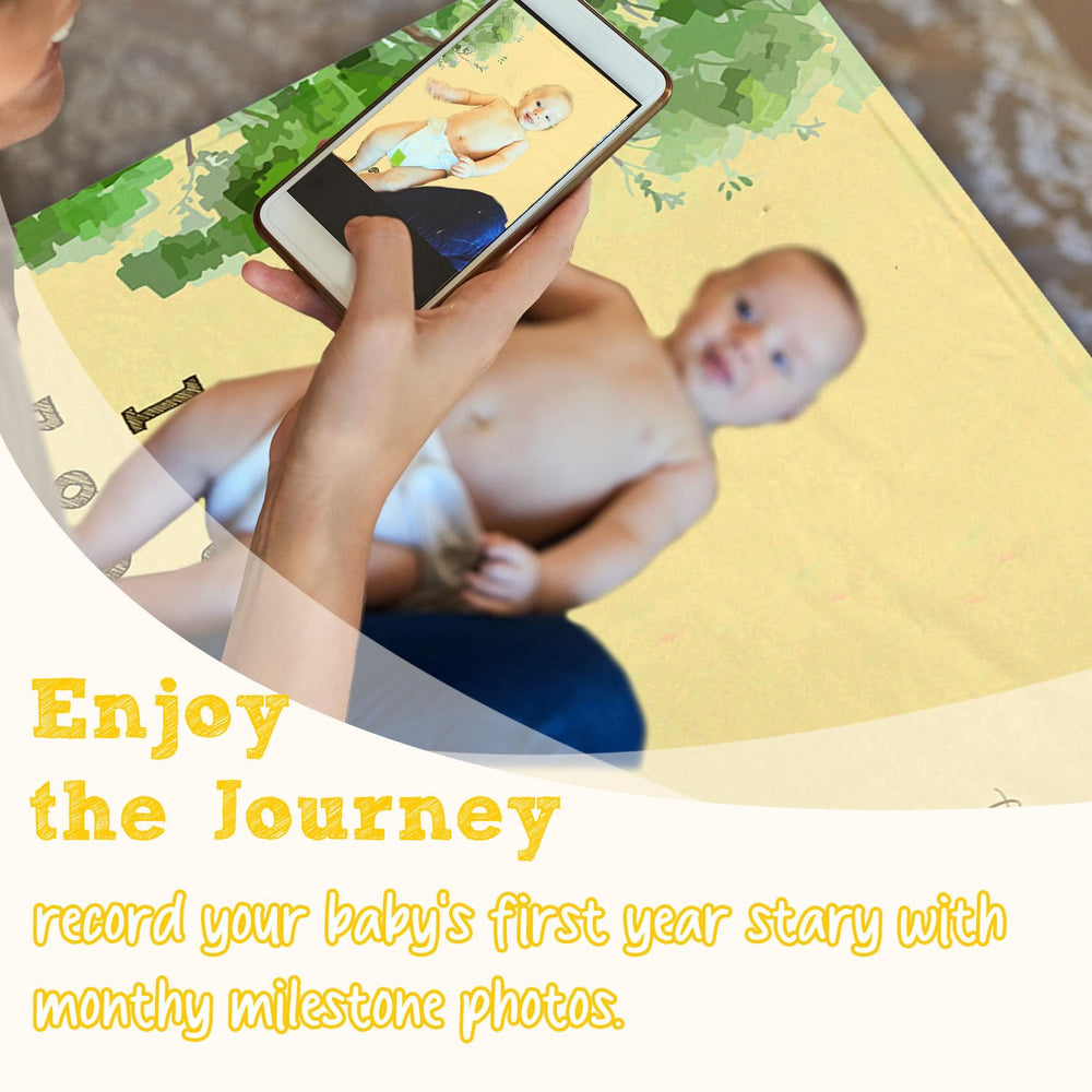 Baby photo session setup featuring the Winnie blanket