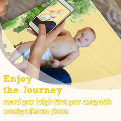 Baby photo session setup featuring the Winnie blanket